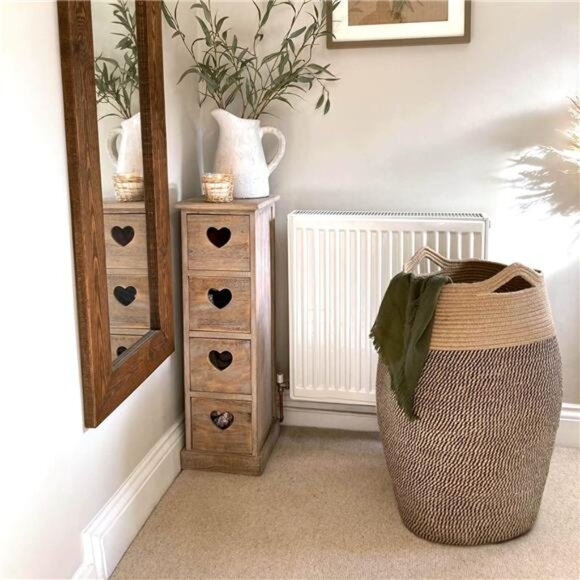 Goodpick Tall Laundry Hamper | Woven Jute Rope Dirty Clothes Hamper Modern - Picture 12 of 16